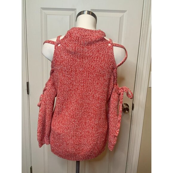Ted Baker London Red & White Merlina Lace-Up Cold Shoulder Sweater Sz 1 / 4 NWT! - Picture 8 of 10